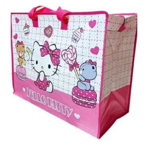 กระเป๋ากระสอบ Hello Kitty สีชมพู ทรงกล่อง 50×25×38 ซม.