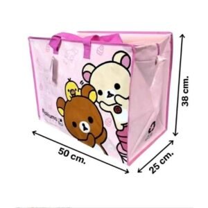 กระเป๋ากระสอบ Rilakkuma สีชมพู ทรงกล่อง 50×25×38 ซม.