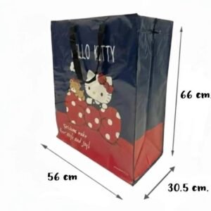 ถุงกระสอบ Hello Kitty สีน้ำเงิน-แดง ไซส์ใหญ่ 56×30.5×66 ซม.