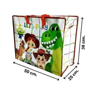 ถุงเก็บของอเนกประสงค์พับได้ ลาย Toy Story ทรงกล่อง วัสดุผ้าพรีเมียม ขนาด 50×38×25 ซม.