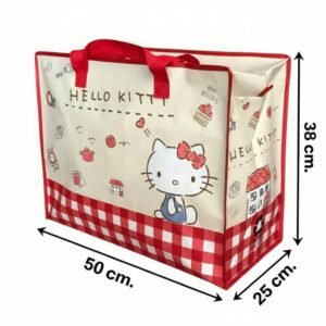 กระเป๋ากระสอบ Hello Kitty สีแดง ทรงกล่อง 50×25×38 ซม.